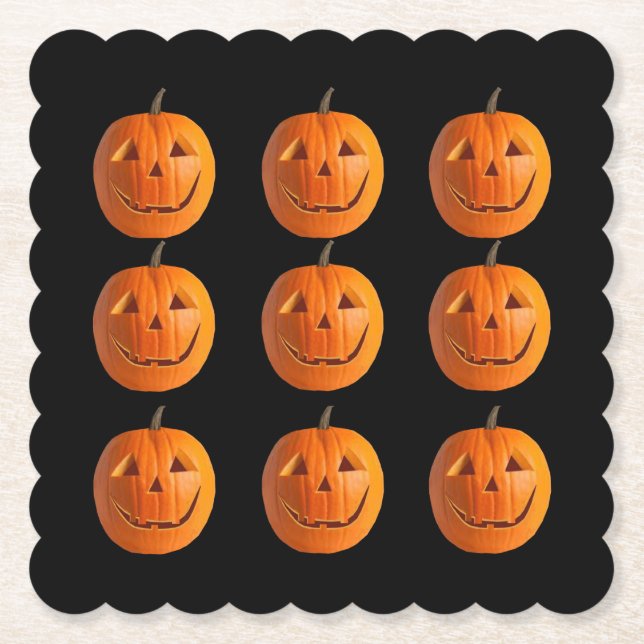 Jack-O-Lanterns auf schwarzen Untersetzer (Vorderseite)
