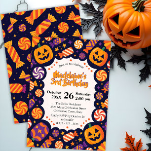 Jack-O' Lanterns Candy Halloween Geburtstag Einladung