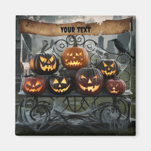Jack-o'-Lanterns mit Spinnennetzen Magnet