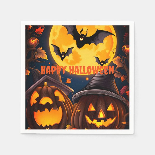 Jack-O-Lanterns Moon Serviette (Vorderseite)