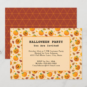 Jack o' Lanterns Pumpkins Herbstliches Halloween-P Einladung