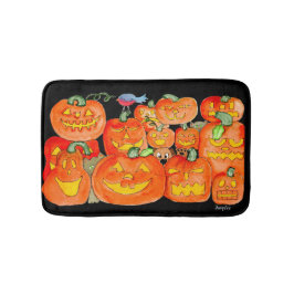 Jack-O-Lanterns with Animals Badematte