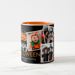 Jack-o-Laterne Halloween Familie 3 Foto Zweifarbige Tasse