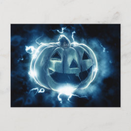 Jack-o-Laterne im Regen Postkarte
