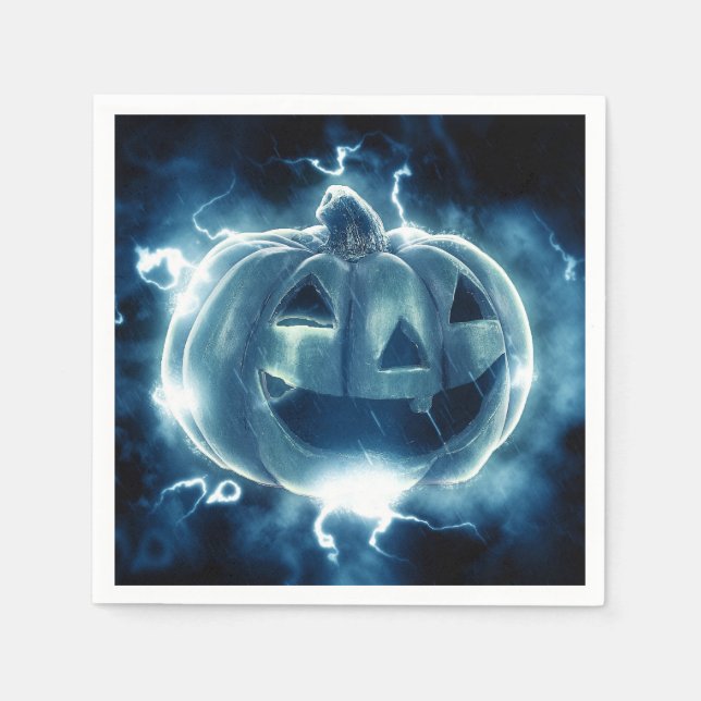 Jack-o-Laterne im Regen Serviette (Vorderseite)
