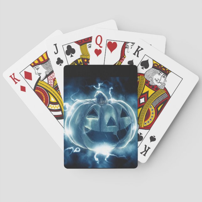 Jack-o-Laterne im Regen Spielkarten (Rückseite)