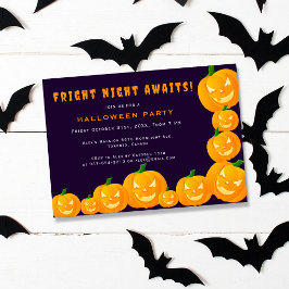 Jack o' Laterne Lila & Orange Halloween-Party Einladung