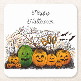 Jack-o-Laterne Line Cooler Rechteckiger Pappuntersetzer