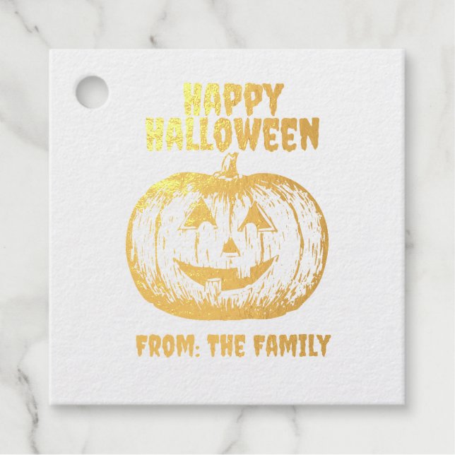 Jack-o'-Laterne Pumpkin Geschenkanhänger (Vorderseite)