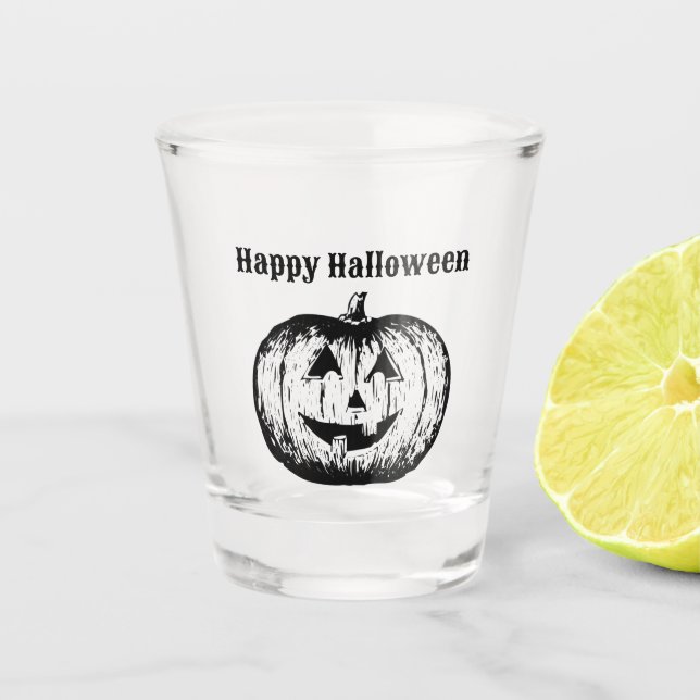 Jack-o'-Laterne Pumpkin Schnapsglas (Vorderseite)