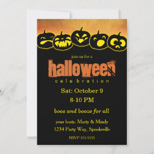 Jack-o-Laterne-Row Halloween Einladung