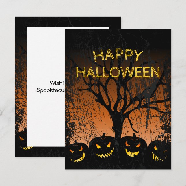 Jack-o-Laterne-Sternenschrei-Tree Halloween-Postka Postkarte (Vorne/Hinten)