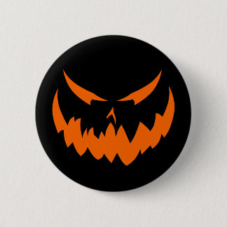 Jack-O' Laternen-Gesicht II, orange Button