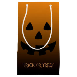 Jack o Laternengesicht auf Orange Kleine Geschenktüte