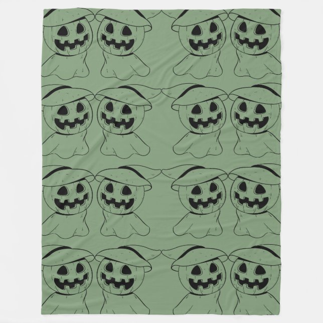 Jack-o'-Laternenmuster Fleecedecke (Vorderseite)