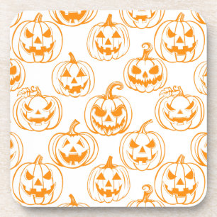 Jack-o-Laterterns Muster.Orange Getränkeuntersetzer