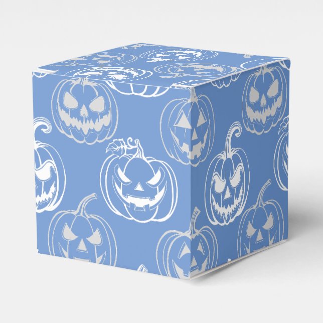 Jack-o-Laterterns Muster.White L blue BG Geschenkschachtel (Vorderseite)