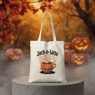 Jack-o-Latte Funny Halloween Coffee Pun Tragetasche