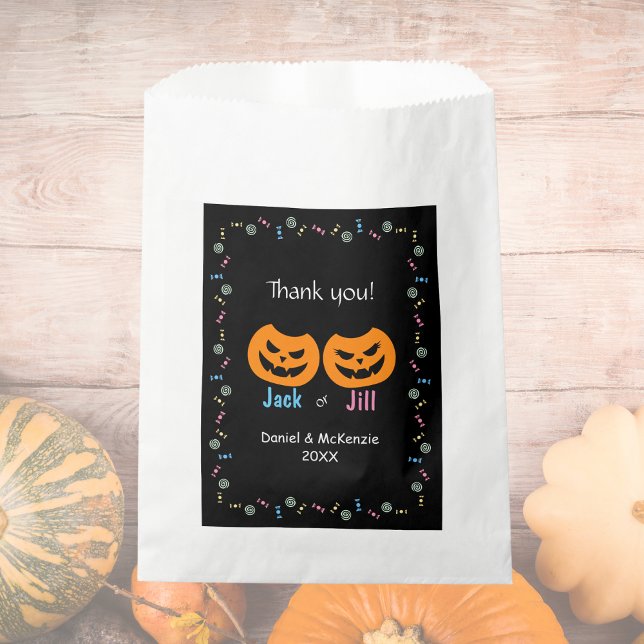 Jack oder Jill O-Lantern Gender Reveal Vielen Dank Geschenktütchen (Von Creator hochgeladen)