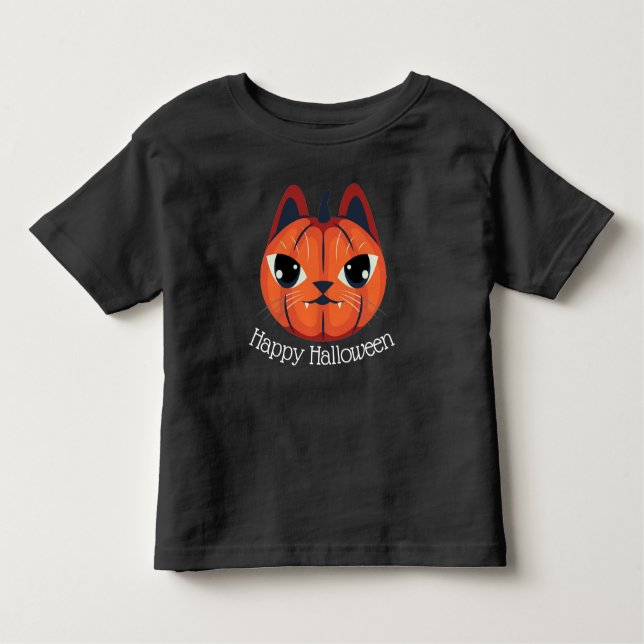 Jack-oder-Lantern-Katze Kleinkind T-shirt (Vorderseite)