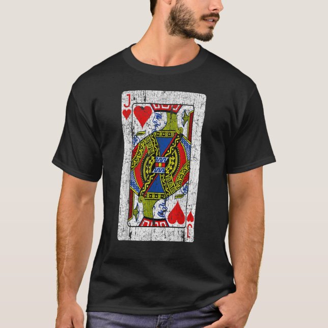 Jack Of Hearts Playing Card Shirt Halloween Costum (Vorderseite)
