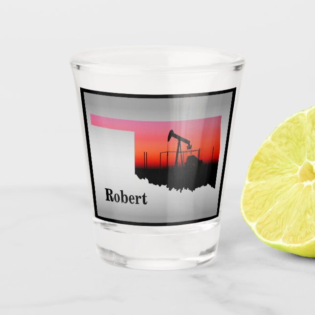 Jack Oklahoma Form Personalisiert Schnapsglas (Vorderseite)