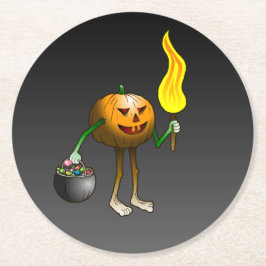 Jack O'lantern auf Trick oder Trete Runder Pappuntersetzer