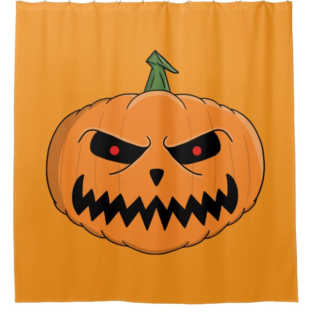 Jack O'Lantern Halloween Duschvorhang (Vorderseite)
