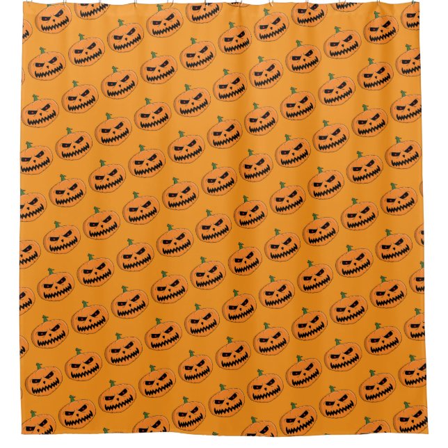 Jack O'Lantern Halloween Duschvorhang (Vorderseite)