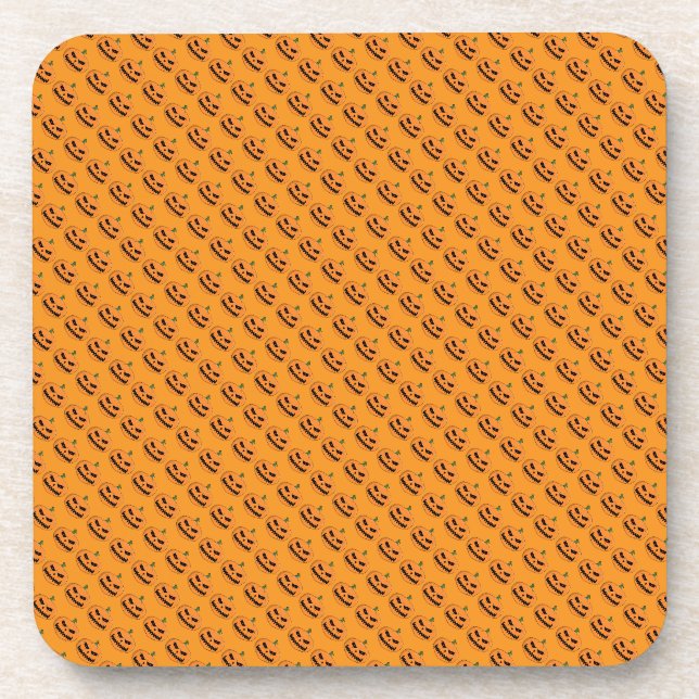 Jack O'Lantern Halloween Getränkeuntersetzer (Vorderseite)