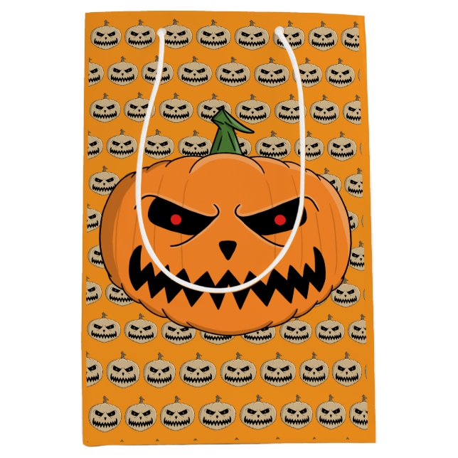 Jack O'Lantern Halloween Mittlere Geschenktüte (Vorderseite)