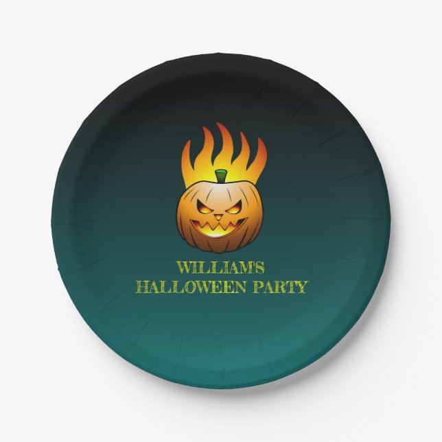Jack o'lantern Halloween Pappteller (Vorderseite)