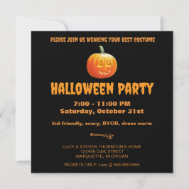 Jack O'Lantern Halloween-Party Einladung
