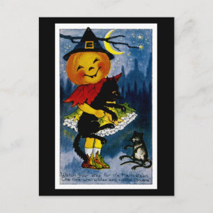 Jack o'Lantern Hexe Postkarte