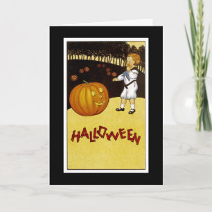 Jack-o'Lantern Kürbis-Flecken Halloween Karte
