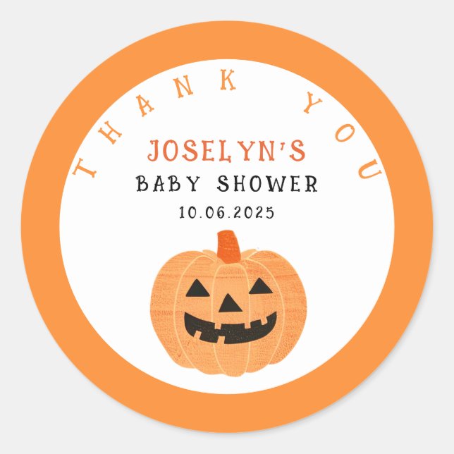 Jack o'lantern mit Star Pattern Orange Halloween Runder Aufkleber (Vorderseite)