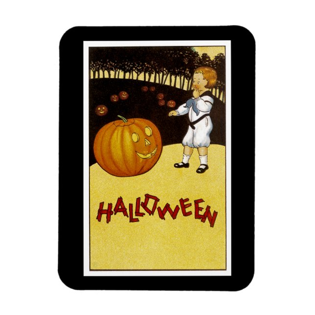 Jack o'Lantern Pumpkin Patch Halloween Magnet (Vertikal)