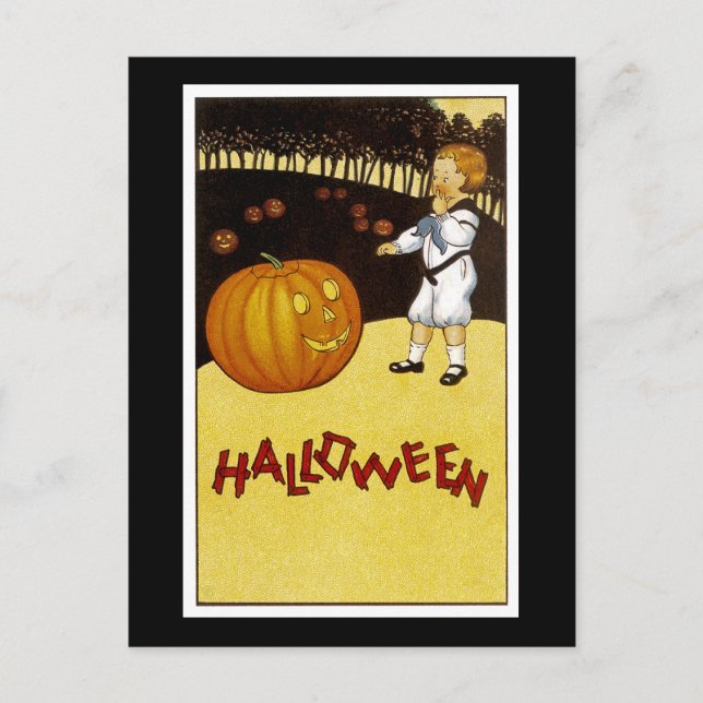 Jack o'Lantern Pumpkin Patch Halloween Postkarte (Vorderseite)