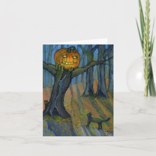 Jack-O'Lantern-Treppenspeckkarte Karte (Vorderseite)