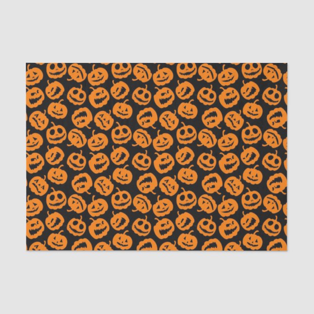 Jack O'Lantern | Trick-Leckerei-Halloween-Kürbis Seidenpapier (Vorderseite)