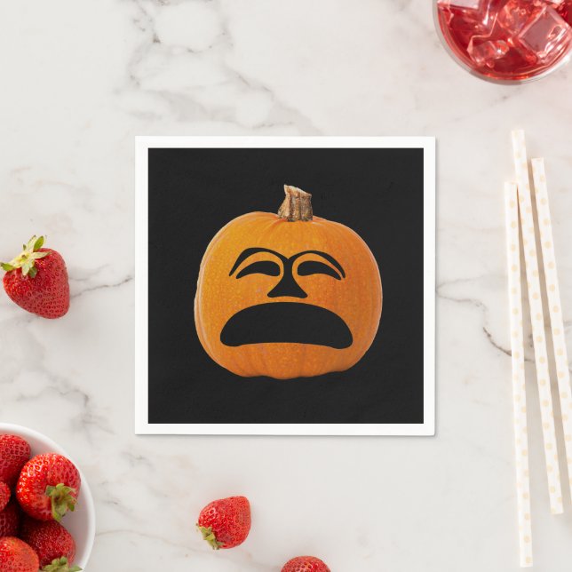 Jack O'Lantern Unhappy Face Halloween Paper Serviette (Beispiel)