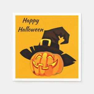 Jack O'Lantern Witch Happy Halloween Party Serviette