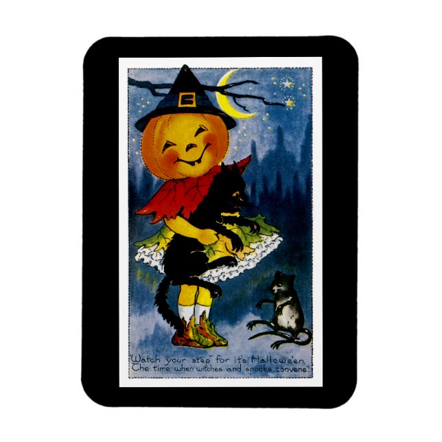 Jack o'Lantern Witch Magnet (Vertikal)