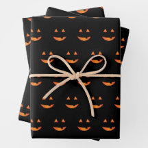 Jack o'lantern Wrapping Paper Flat Sheet Set 3