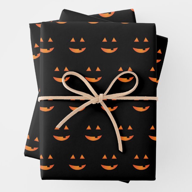 Jack o'lantern Wrapping Paper Flat Sheet Set 3 Geschenkpapier Set (Beispiel)