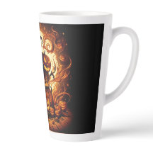 Jack-o'lanterne et sorcière Squelette Latte Mug