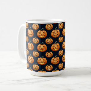 Jack o'Lanterns auf schwarz Kaffeetasse