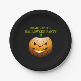 Jack O'lanterns Halloween Night Pappteller