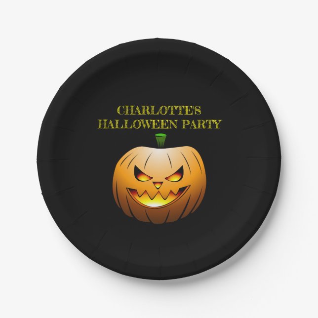Jack O'lanterns Halloween Night Pappteller (Vorderseite)