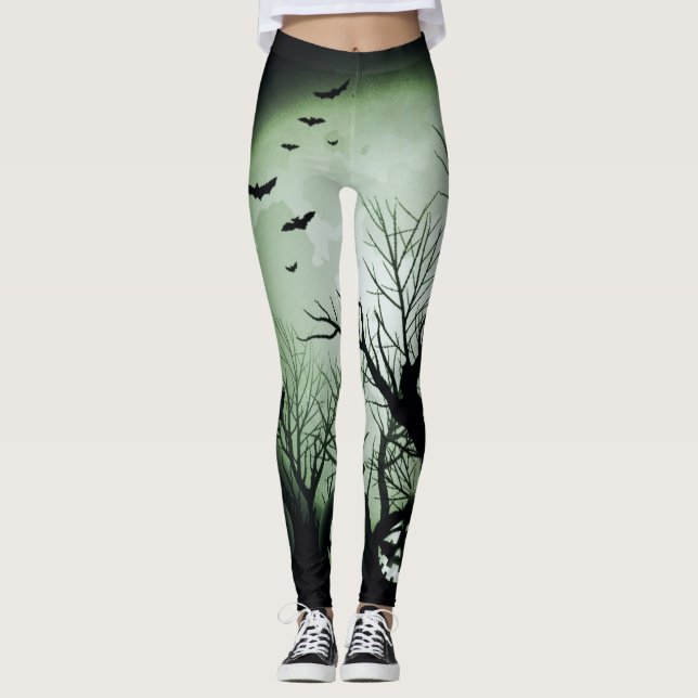 Jack O'Lanterns nachts Leggings (Vorderseite)